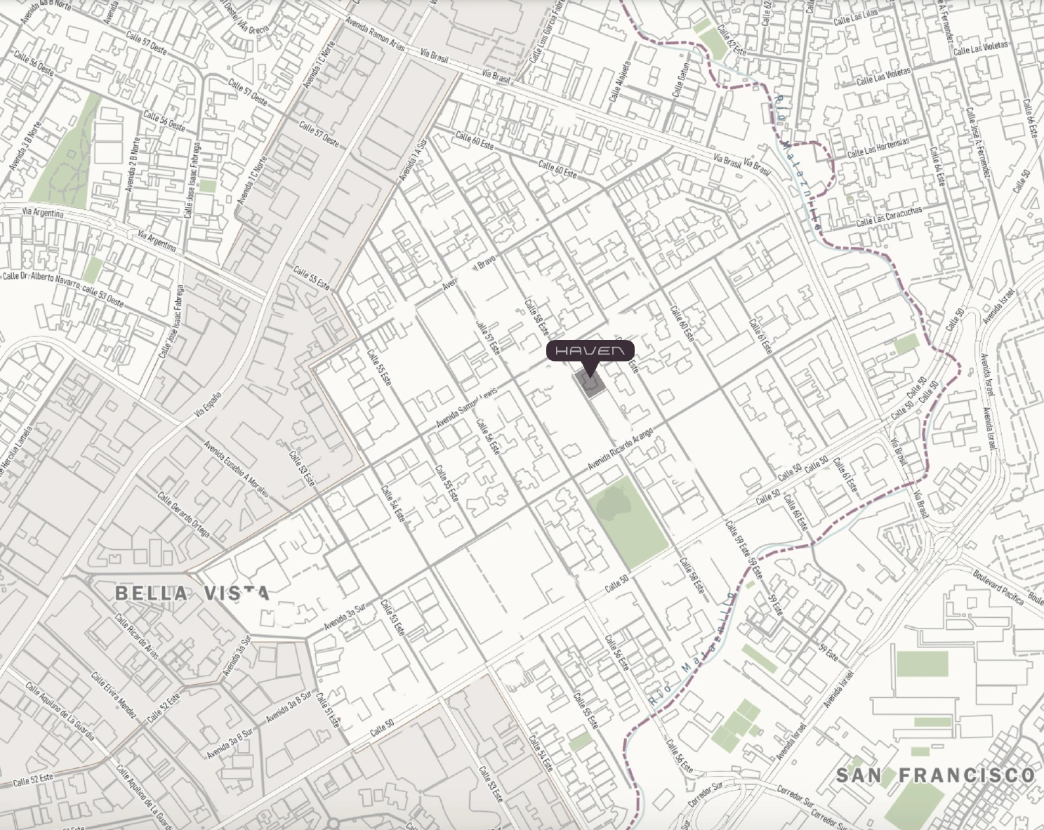 Map of Obarrio showing the location of HAVEN