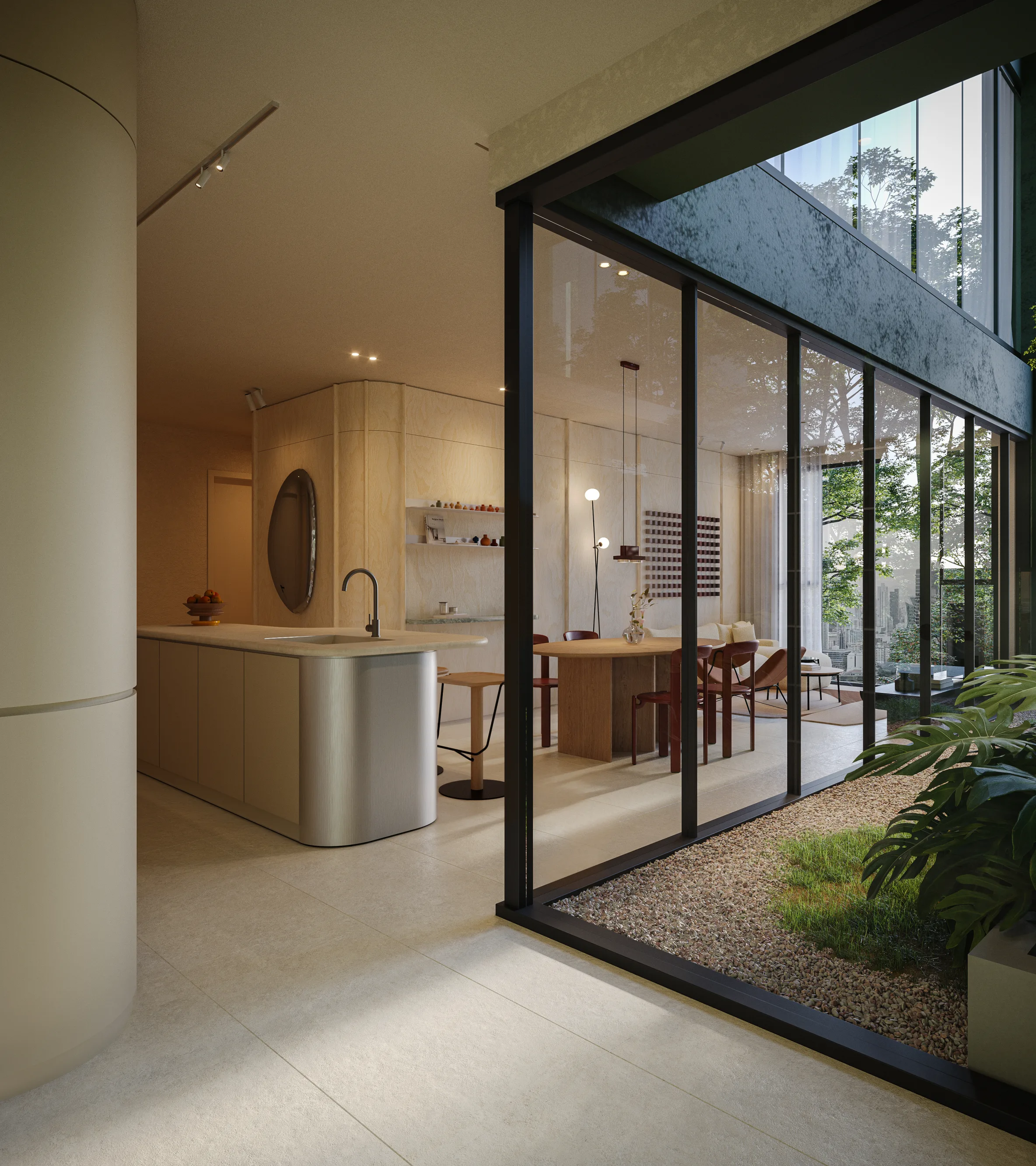 Kitchen and entrance of apartment type B